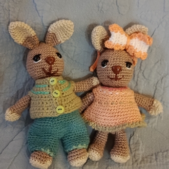 tavşan çift amigurumi