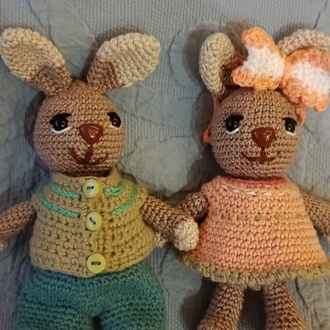 tavşan çift amigurumi