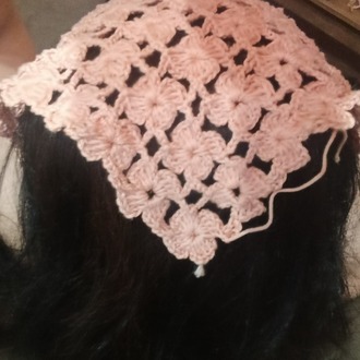 Pembe Çicek Desenli Bandana