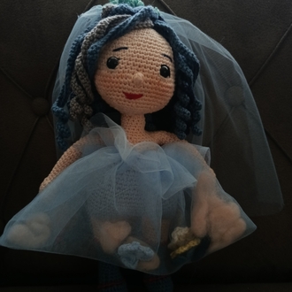 Mavi gelin amigurumi bebek