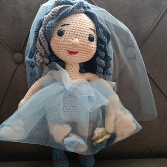 Mavi gelin amigurumi bebek