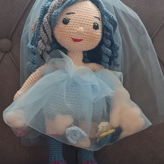 Mavi gelin amigurumi bebek