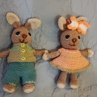 tavşan çift amigurumi