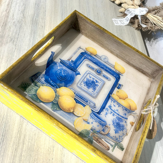 Lemon Blue Mini Tepsi