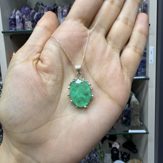 Paraiba Taşlı Gümüş kolye