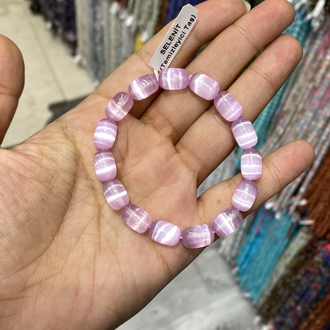 Pembe Selenit Taşlı Bileklik