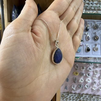 Lapis Lazuli Taşlı Gümüş Kolye