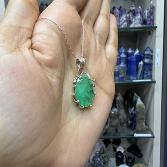 Paraiba Taşlı Gümüş kolye