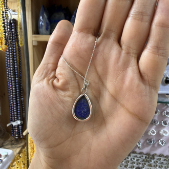 Lapis Lazuli Taşlı Gümüş Kolye