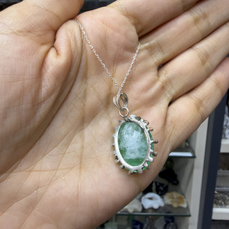 Paraiba Taşlı Gümüş kolye