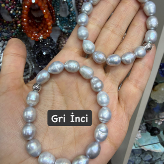 Doğal gri inci bileklik