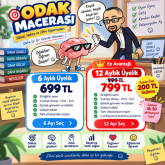Odak Macerası Hayatımız Eğitim - 12 AYLIK ÜYELİK