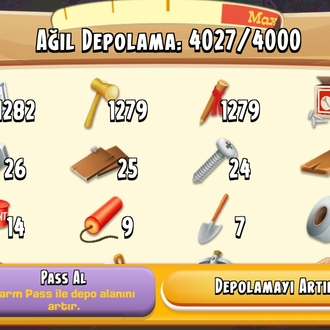 60 LVL 4000 DEPOLU İÇİ ARAZİ DOLU OYUN 