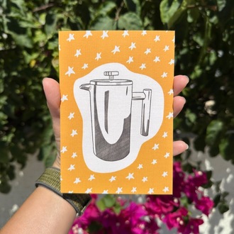 “French Press” İllüstrasyon Kartpostal
