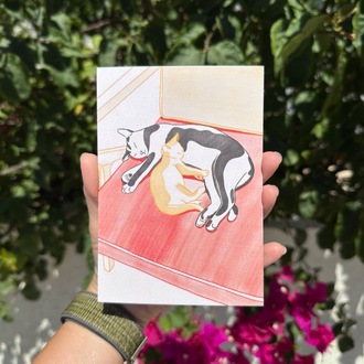 “Kediler” İllüstrasyon Kartpostal