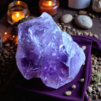Faset Kesim A Kalite Amethyst & Crystal Quartz  Bileklik 