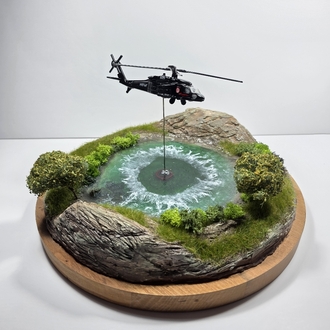 Firefighter Helicopter Diorama 