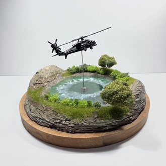 Firefighter Helicopter Diorama 