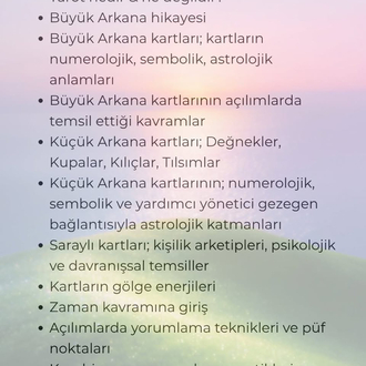Tarot Eğitim Sınıfı • Ağustos (Aylık Ücret)