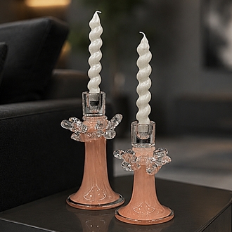 2 Lİ HANDMADE KRİSTAL CAM MUMLUK