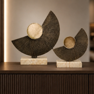 2 Lİ TRAVERTEN TORC DEKOR OBJE SETİ