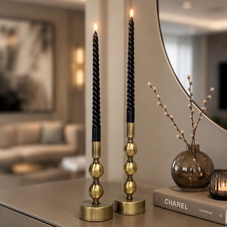 2 Lİ ESKİTME METAL TOP MUMLUK SETİ 
