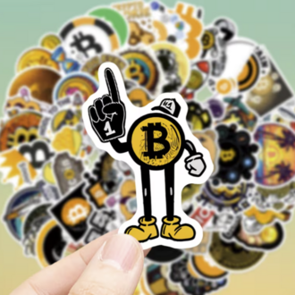 Bitcoin Temalı 60'lı Kripto Sticker Seti - Laptop, Telefon ve Kasa İçin HODL Paketi