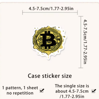 Bitcoin Temalı 60'lı Kripto Sticker Seti - Laptop, Telefon ve Kasa İçin HODL Paketi