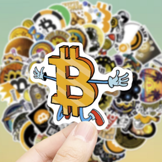 Bitcoin Temalı 60'lı Kripto Sticker Seti - Laptop, Telefon ve Kasa İçin HODL Paketi