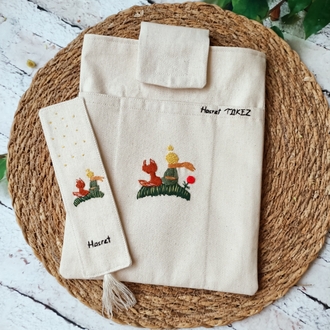 Küçük prens nakışlı kitap çantası (askılı)