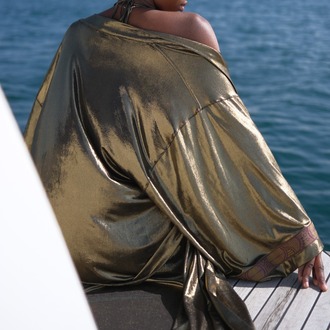 Asetat Kumaş Kimono ve Bikini Takımı