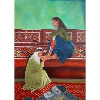 Kürt Bir Kadının Bacak Kasları Anatomisi (50x70 cm) 