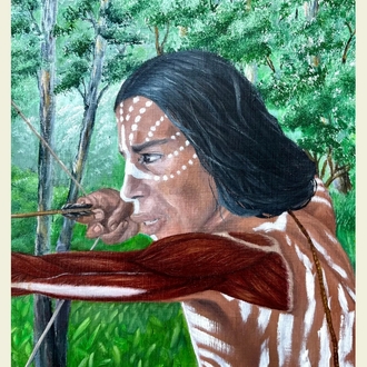 Bir Aborjinin Kol Kasları Anatomisi (50x70 cm)