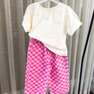 Laciel Paris Pembe Damalı Jean Pantolon
