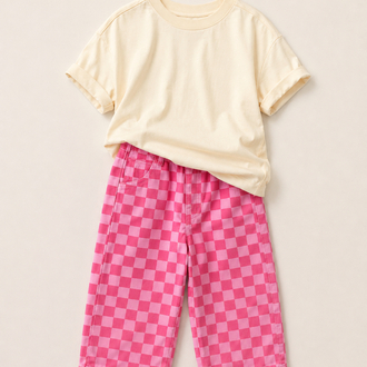 Laciel Paris Pembe Damalı Jean Pantolon