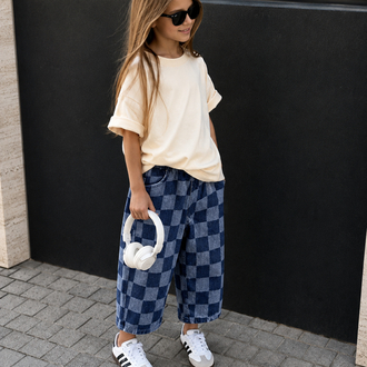 Laciel Paris Unisex Damalı Baloon Jean