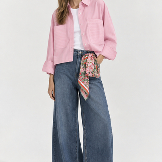 Crop Poplin Gömlek Pembe