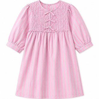 Pamuklu Poplin Elbise Pembe