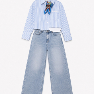 Crop Poplin Gömlek