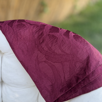 Bordo Dalgalı Desenli İpeksi Yazlık Şal