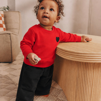 Bebek Kalp Nakışlı Sweatshirt