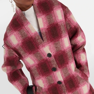 İSABEL MARANT ETOILE SERİSİ PEMBE KAHVE KREM KOMBİNASYONLU ÖRME KABAN ORİJİNAL