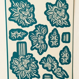 Tasarım Kına Şablonu (2 el için) 