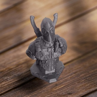 Dekor Amaçlı 10cm Süper Kahraman Deadpool Büstü Gümüş Gri