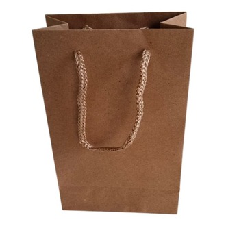 İP SAPLI KRAFT TORBA 11x17x4 CM HEDİYELİK ÇANTA 25 Lİ PAKET