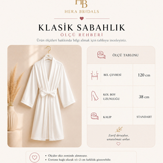 Uzun Kol Tüylü Beyaz Sabahlık | 120 cm