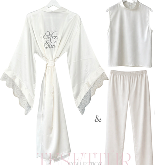 Kimono Biyesiz Dantelli Sabahlık Tesettür Takım | 120 cm