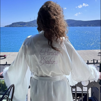 Kimono Kol Malibu Tüylü Sabahlık | 90 cm