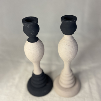 Cozy Beton Efektli 2'li Şamdan