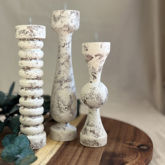 Trio Dokulu Kireç Şamdan